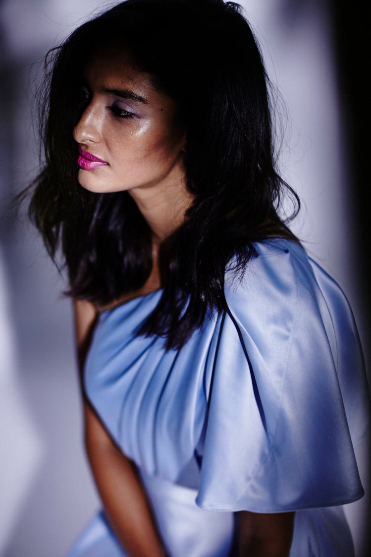 Sky Blue Drape Sleeve Dress Sky Blue Drape Sleeve Dress