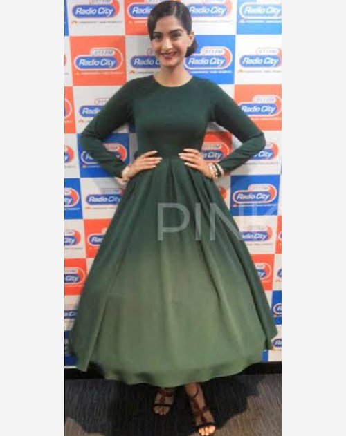 The Bottle Green Flounce Dress for Sonam Kapoor The Bottle Green Flounce Dress for Sonam Kapoor