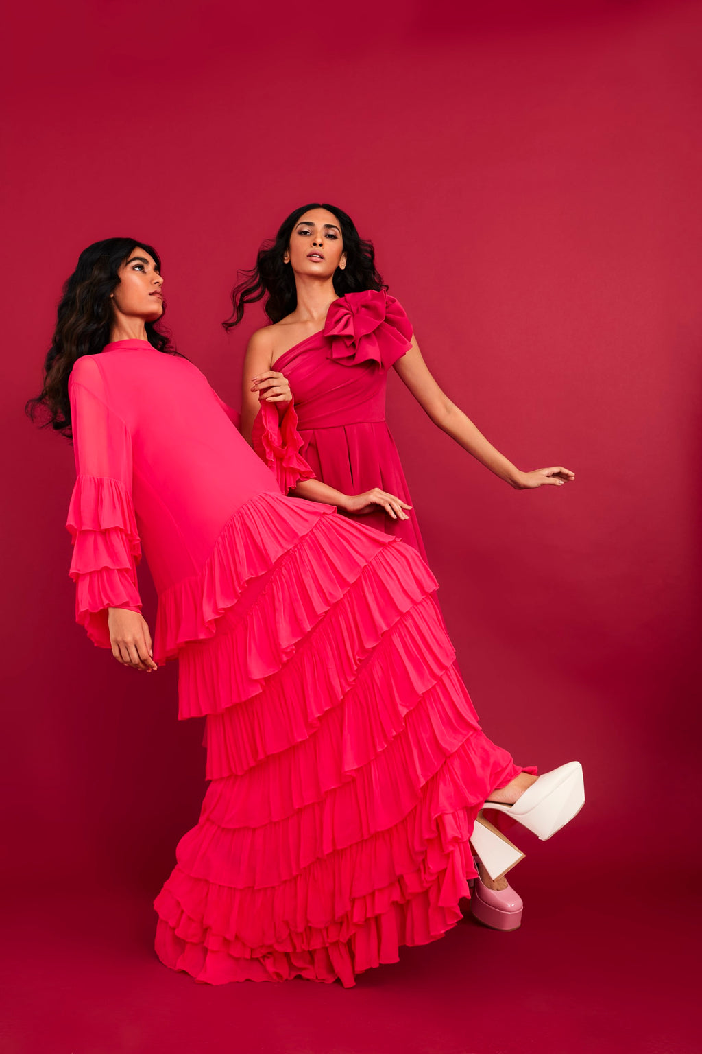 The Fuchsia Ruffle Dress