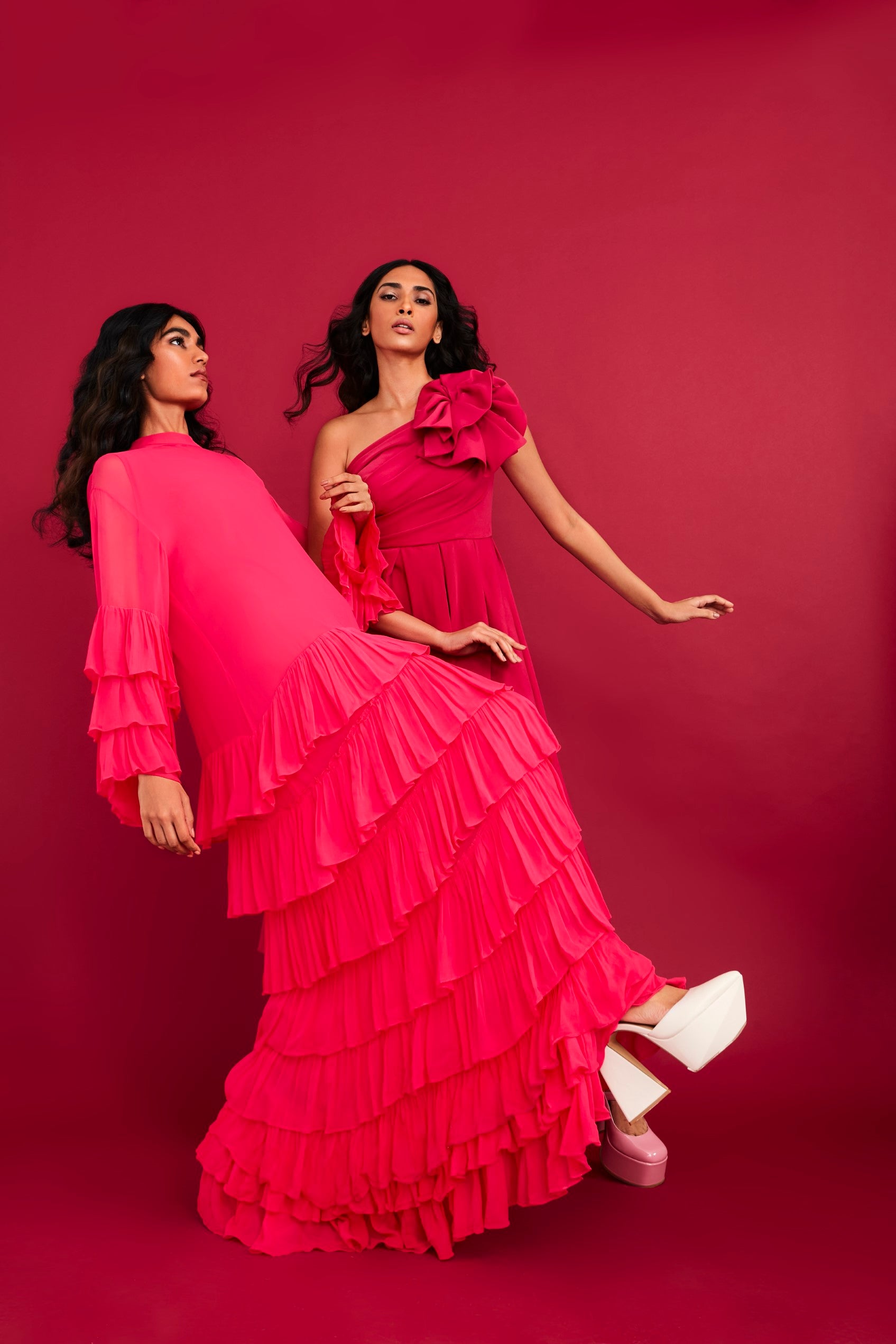 The Fuchsia Ruffle Dress