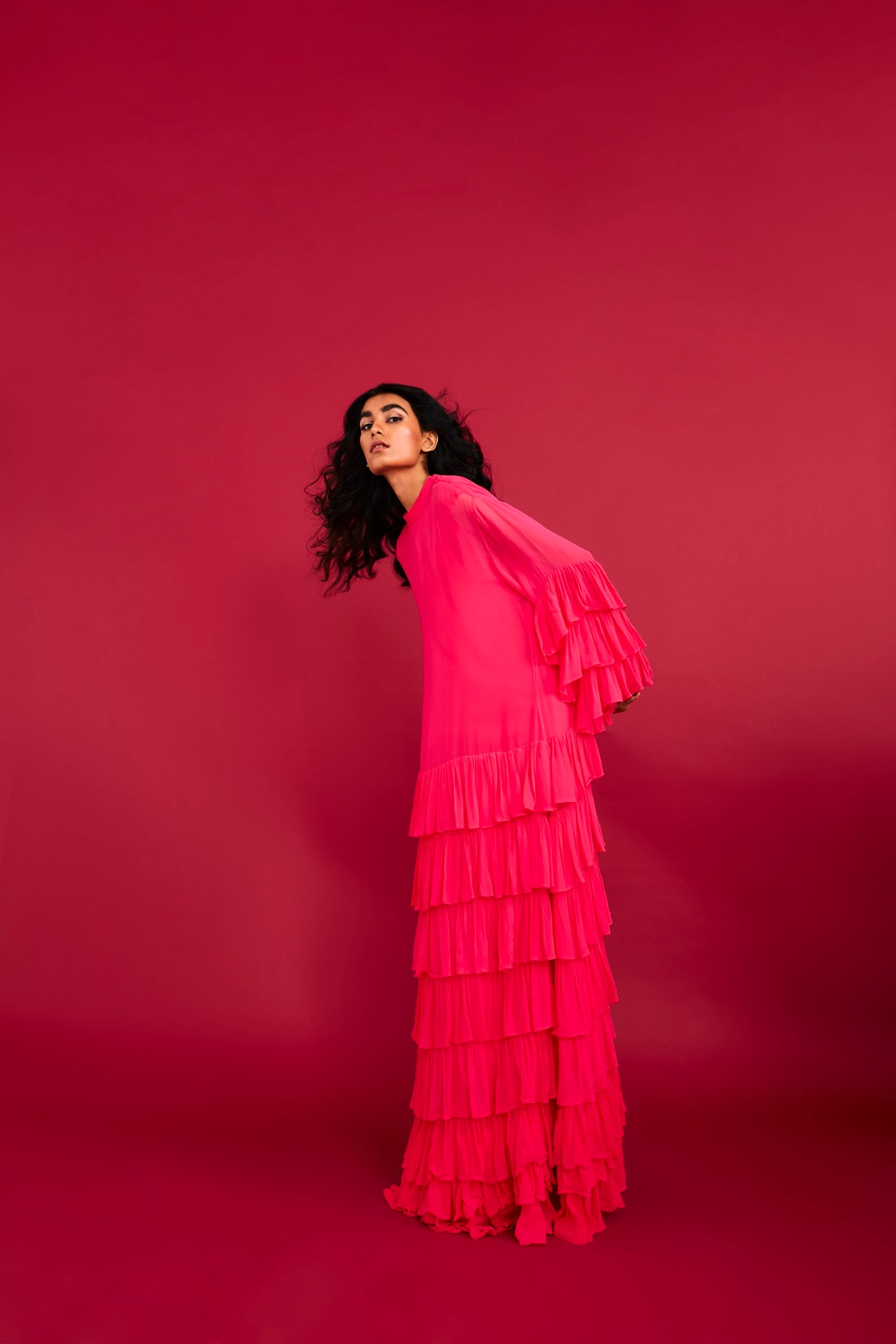 The Fuchsia Ruffle Dress