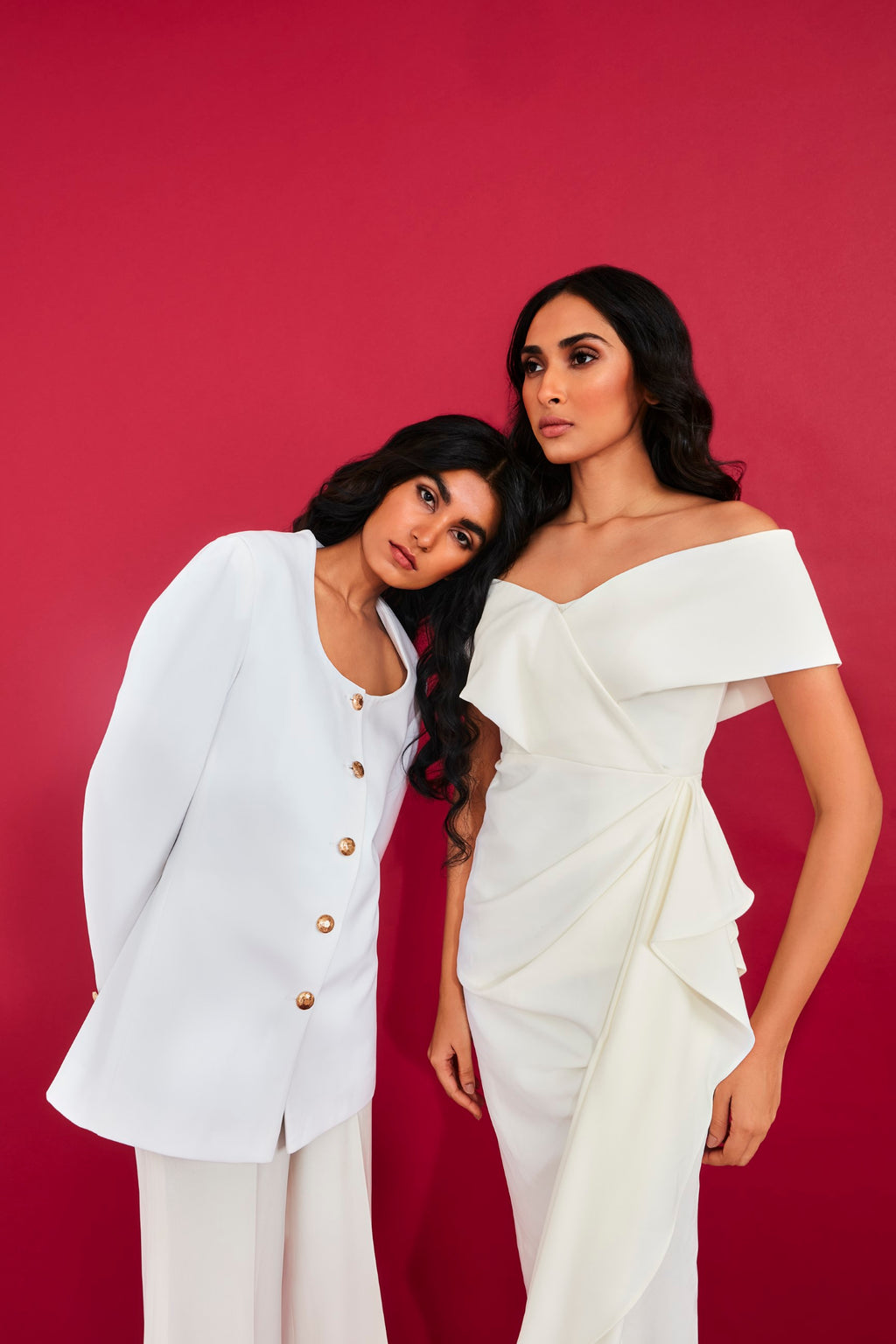 The Ivory Cross Over Drape Gown