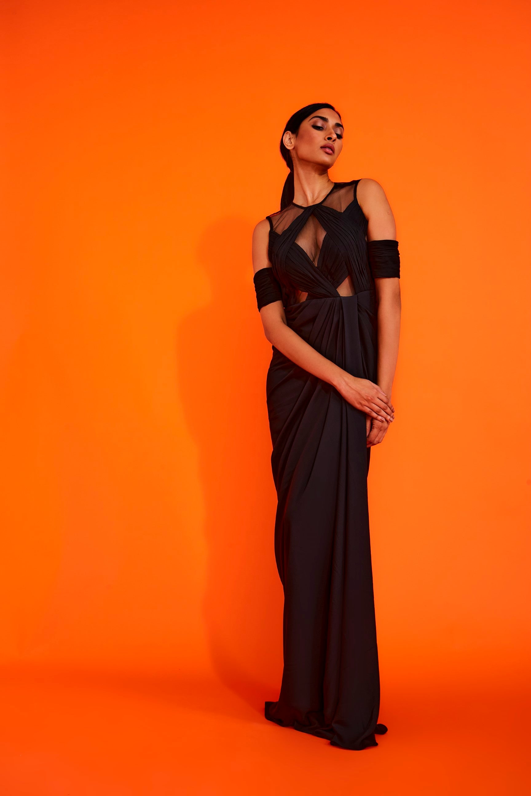 The Noir Pleated Gown