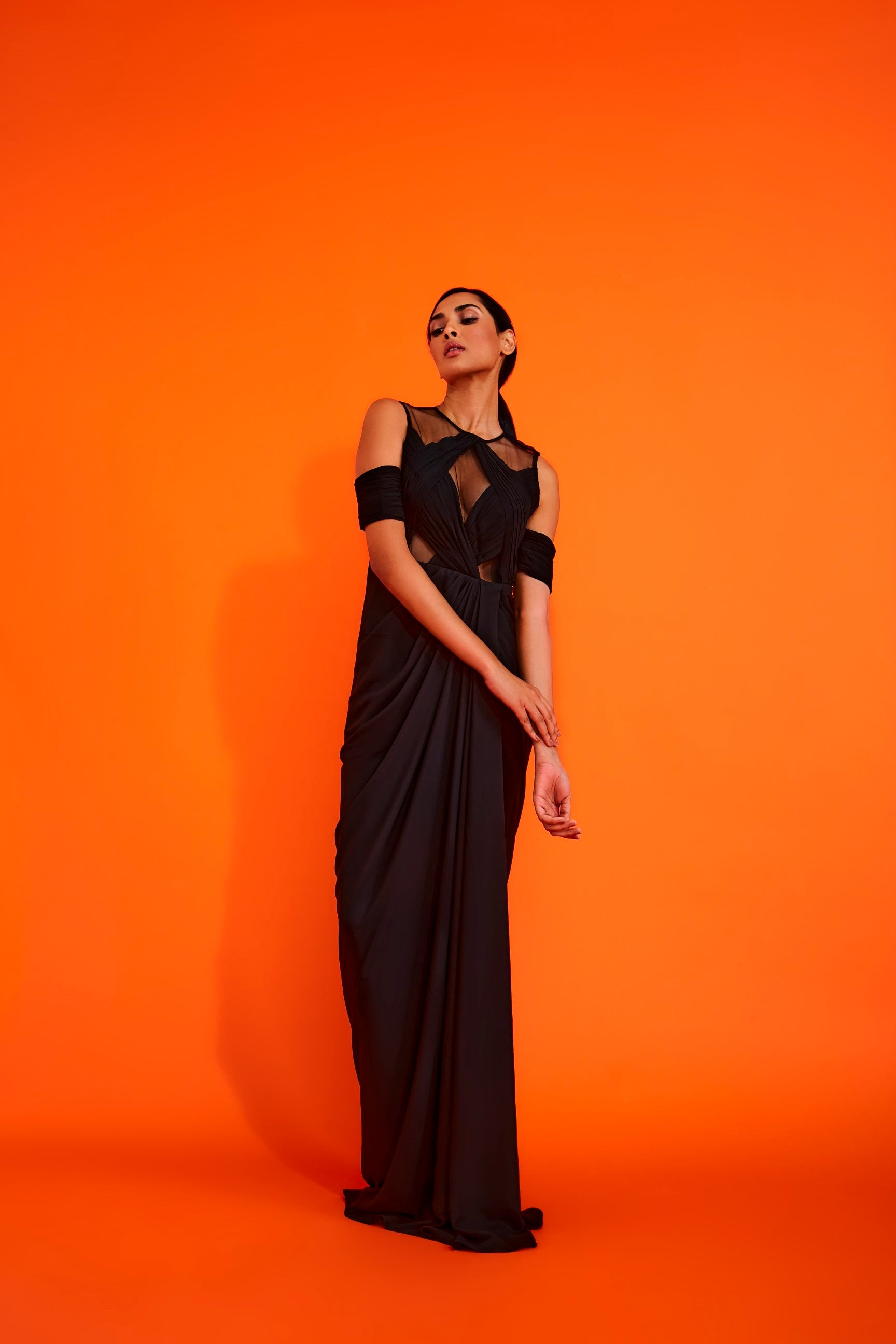 The Noir Pleated Gown