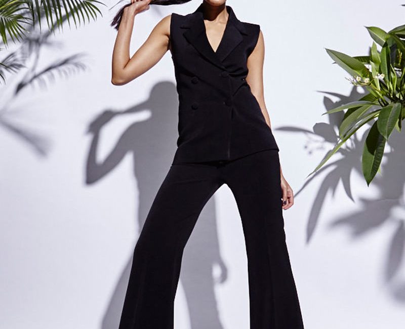 Black Double Breasted Pant Suit